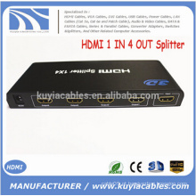 High Quality 1x4 1 em 4 out HDMI Splitter Conversor adaptador Full 1080P